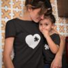 T-shirt mere fille "Cœur Puzzle"