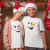 T-shirts assortis Noël Famille Couple - Bonhomme de neige