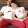 T-shirts assortis Noël Famille Couple - Cerf de Noël etoiles