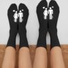 Chaussettes couple « Silhouette et prénom »