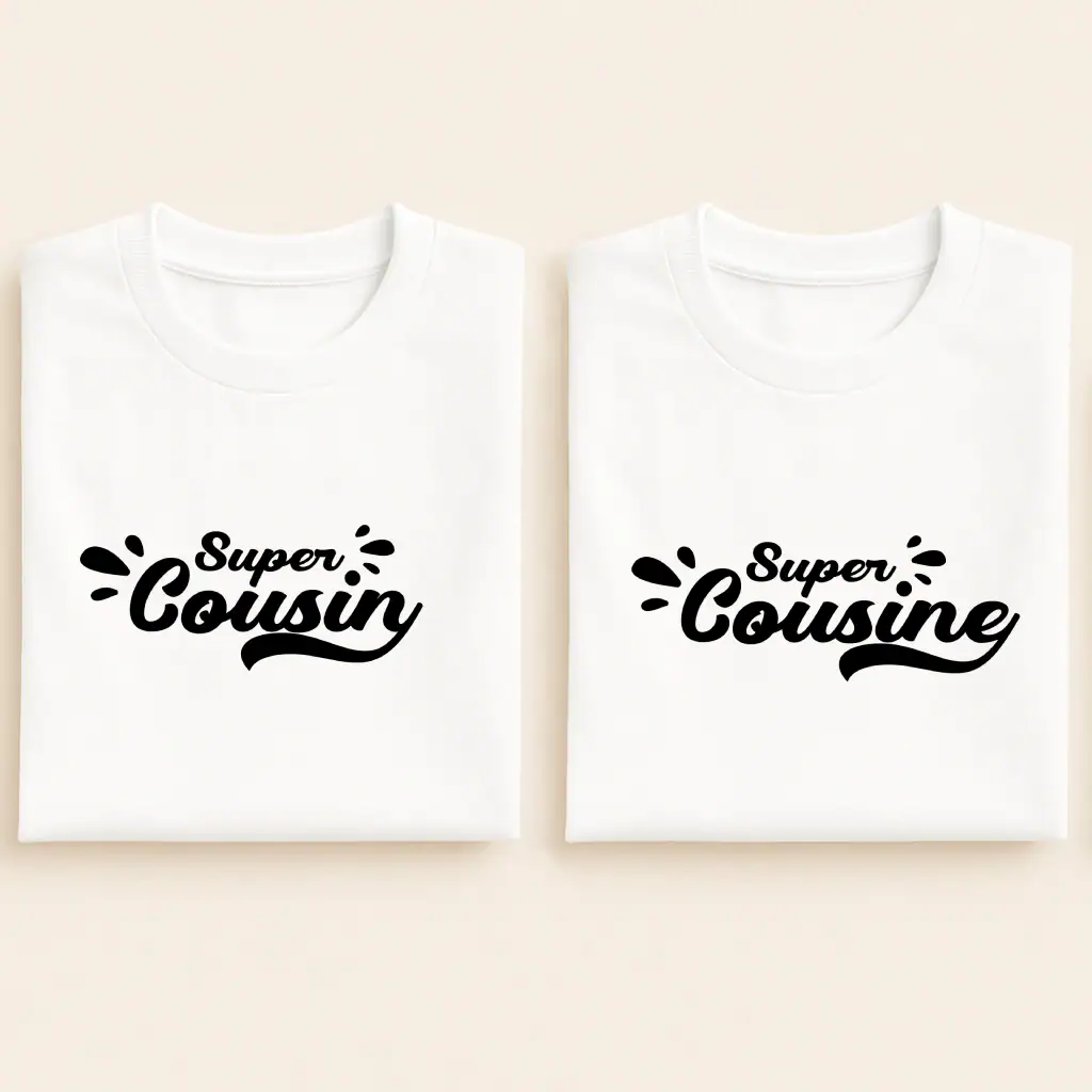 T-Shirt « Super Cousine » Avec Fleurs - Cadeau Original Pour Cousine, Anniversaire, Noël
