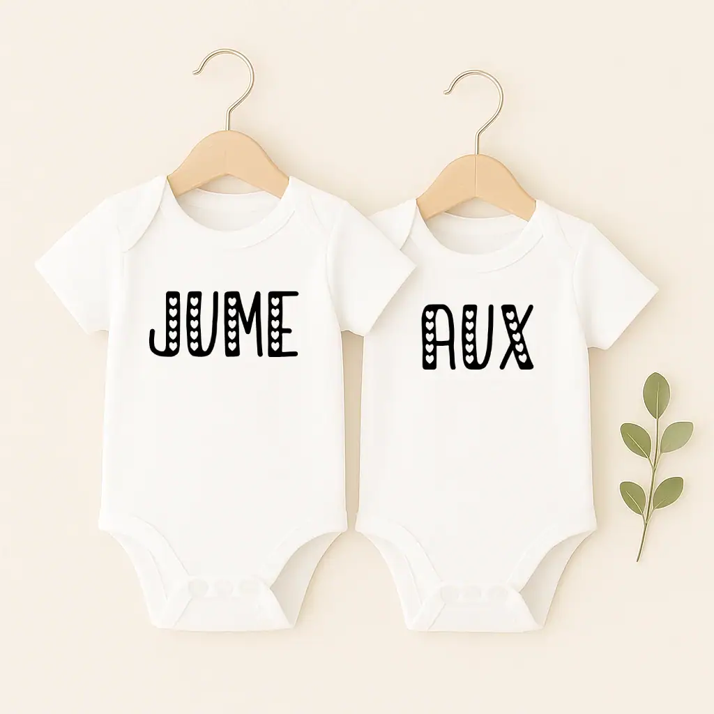 T shirts Jumeaux Noir Et Blanc Coeurs Assortis Moi
