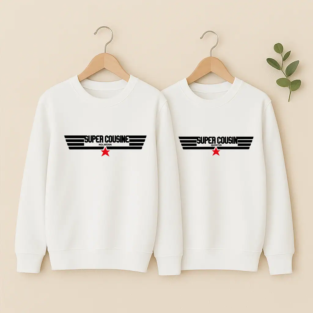 Sweat Personnalisable - Cousin & Cousine « Top Gun »