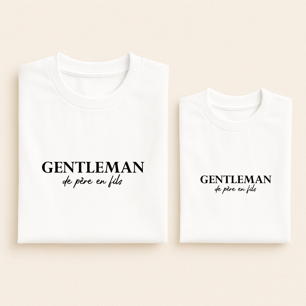 T-shirt Père Fils "Gentleman de Père en Fils"