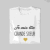 T-shirt Je vais être Grande Soeur Coeur (1)