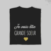 T-shirt Je vais être Grande Soeur Coeur (1)