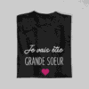 T-shirt Je vais être Grande Soeur Coeur (1)