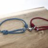 Bracelets Couple - Ancre Argentée Magnétiques Coeur Nylon (1)