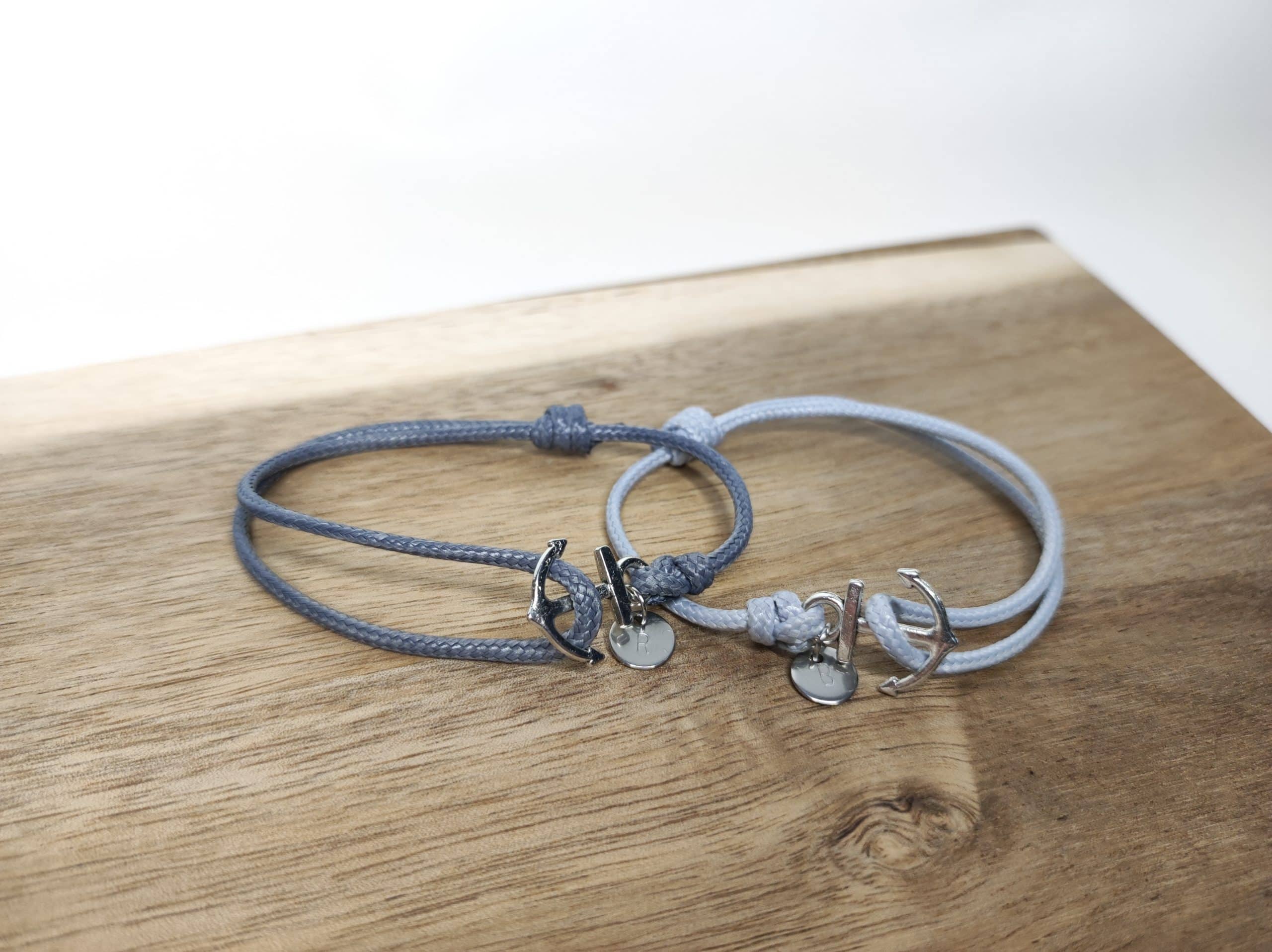 Bracelet Couple Perles Naturelles - 2 Pièces Pierre Blanche Et Noire - 19-20 Cm - Cadeau Saint-Valentin, Anniversaire
