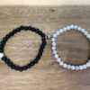 Bracelets Couple - Perles Noires et Blanches Magnétiques Rond (2)