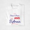 T-shirt couple personnalisable - Prénoms + année d'Amour (2)