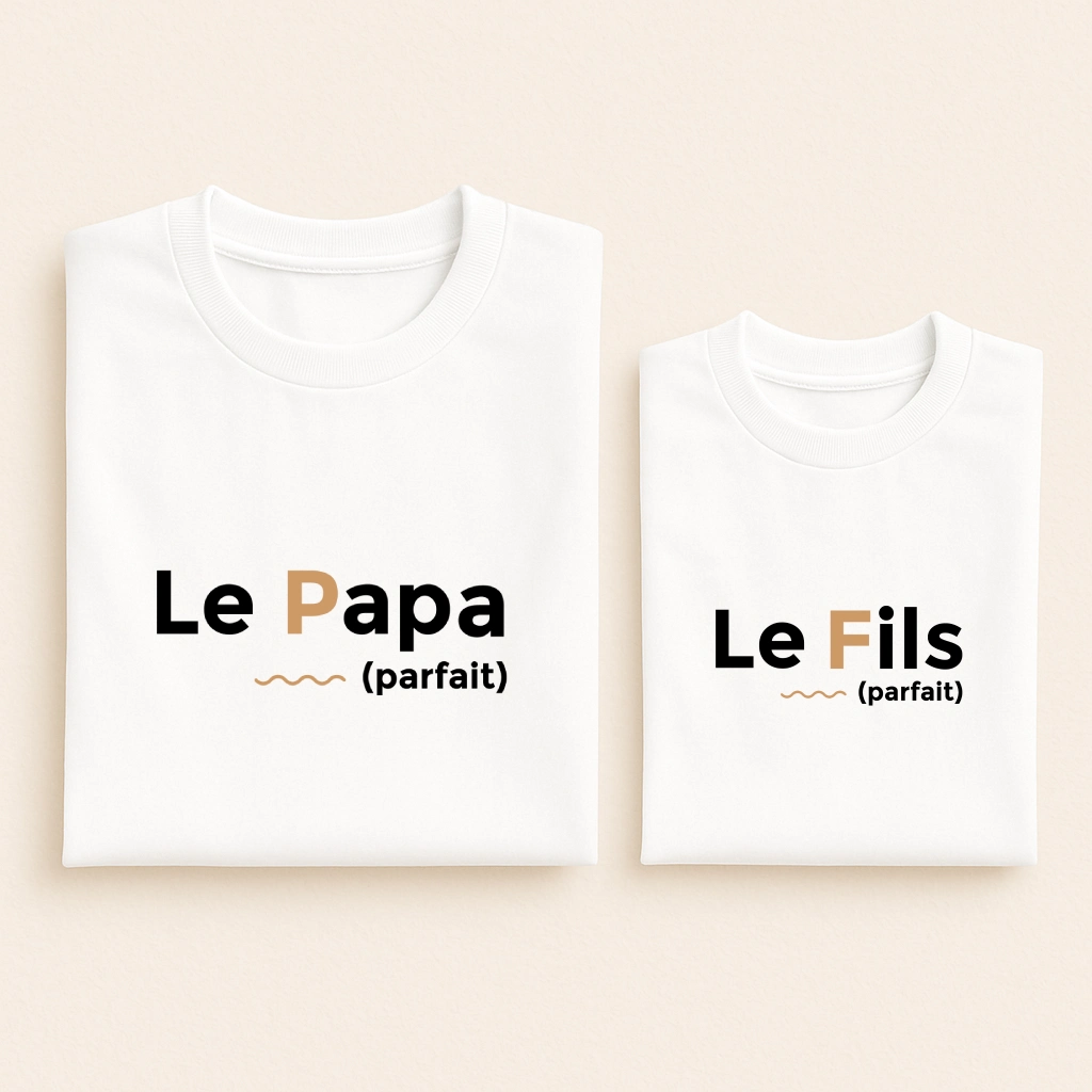 T-shirt duo -Le Papa & Le Fils Parfait