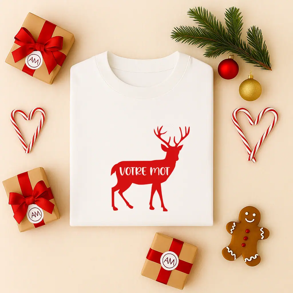 Tee-shirt noël personnalisé "Cerf" – Image 3