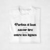 T-shirt Annonce Grossesse Famille - parfois il faut savoir lire entre les lignes