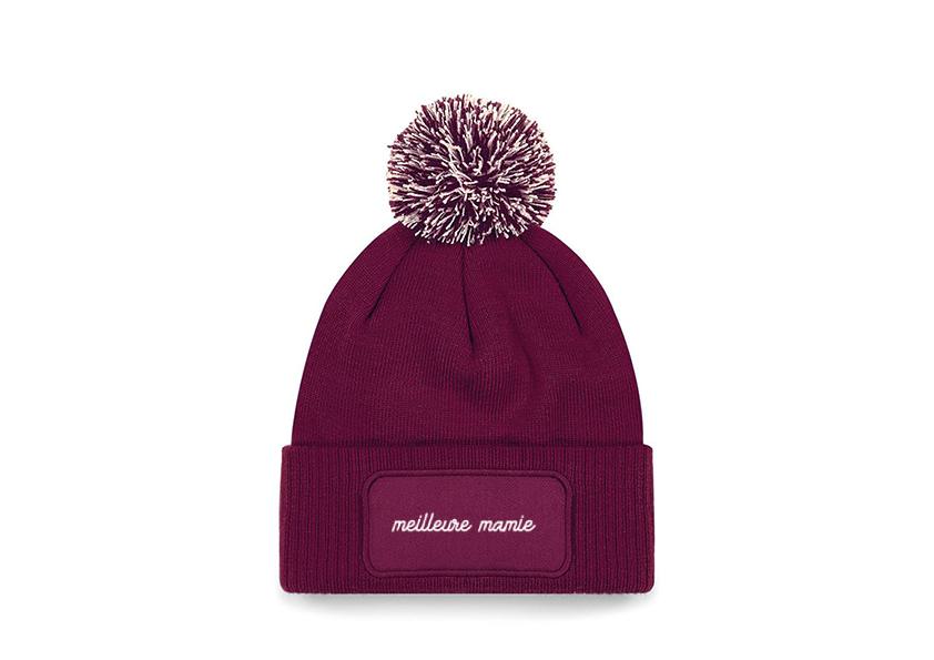 Bonnet à pompon - Meilleure Mamie