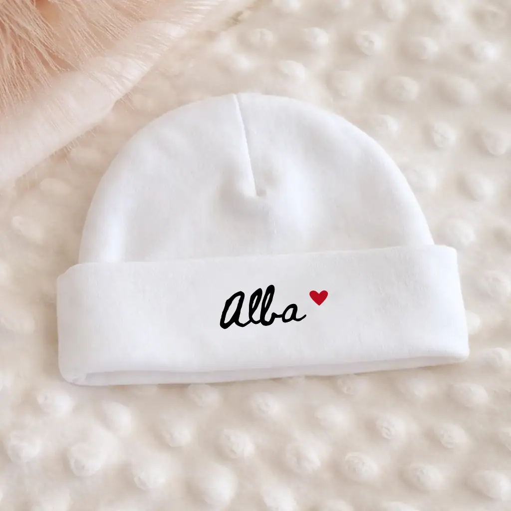 Bonnet Naissance Bébé - Prénom Personnalisé - Assortis Moi Bonnet Naissance Bébé - Prénom Personnalisé
