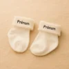 Chaussettes de naissance bébé personnalisées avec Prénom