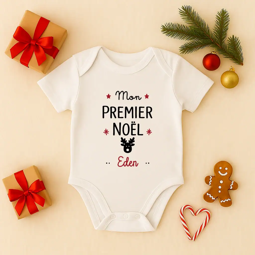 Mon Premier Body de Noël Renne à personnaliser