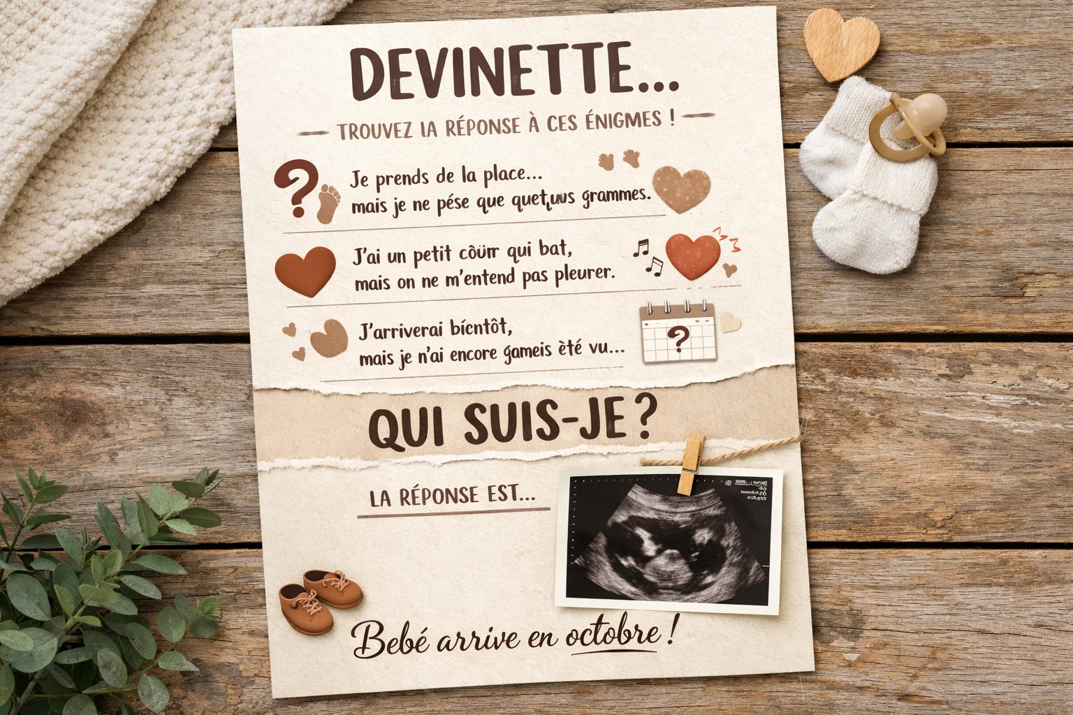 Une annonce grossesse devinette pour surprendre vos proches
