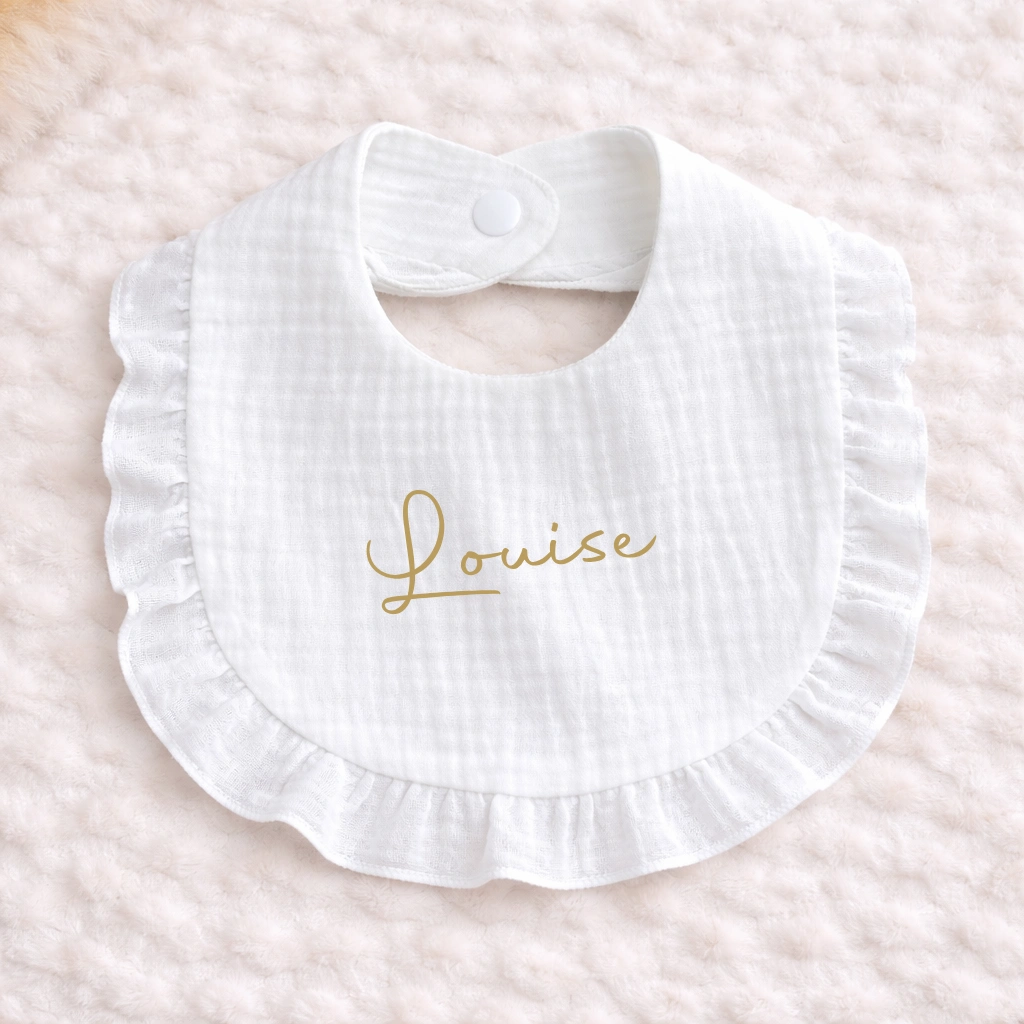 Bavoir bébé blanc personnalisé (1)