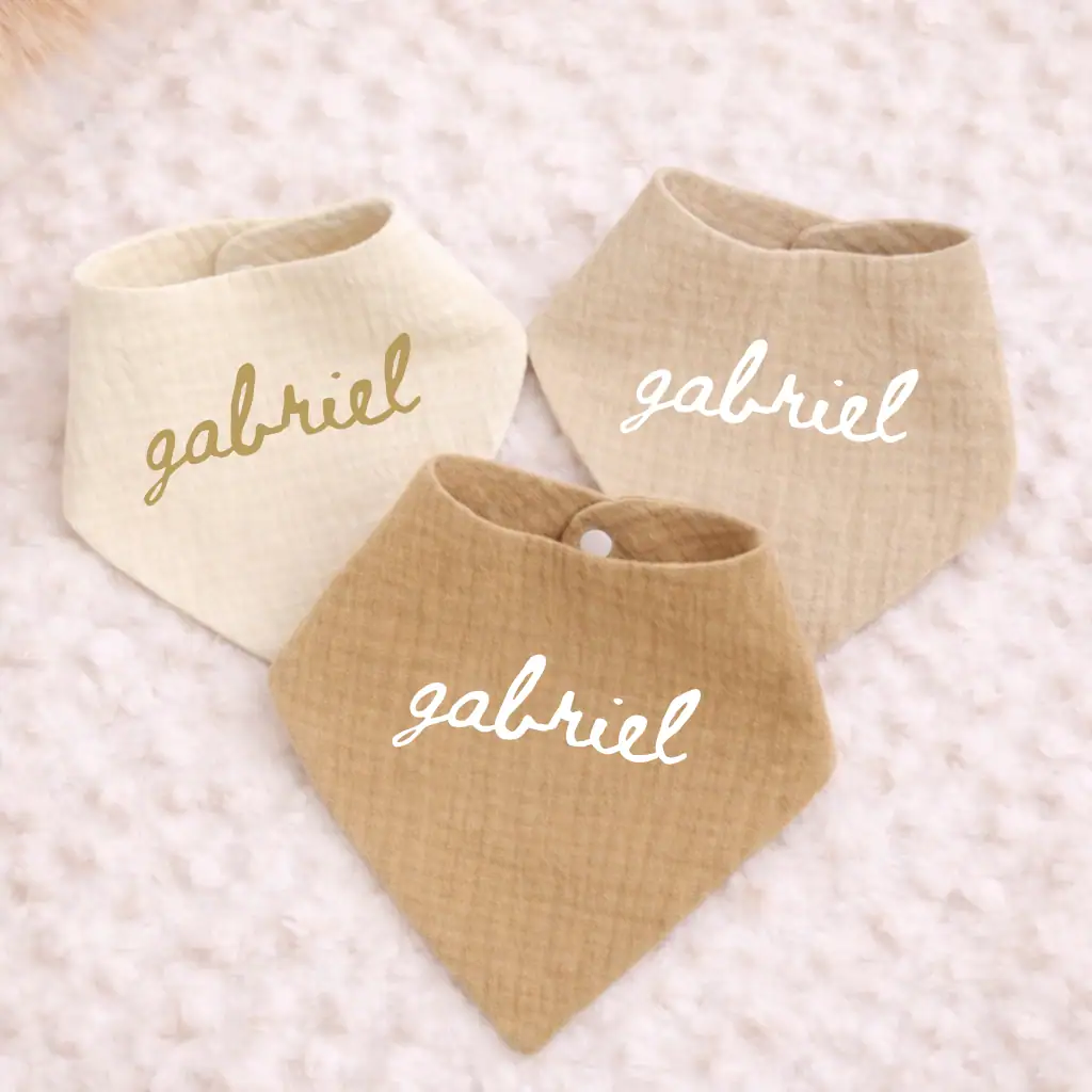 Lot 3 bavoirs bandana personnalisés