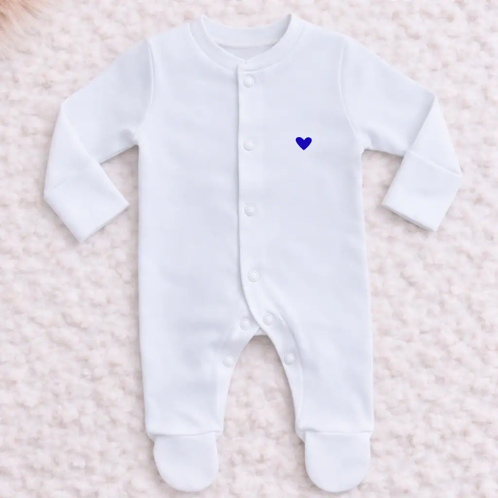 Pyjama de Naissance - Coeur Bleu