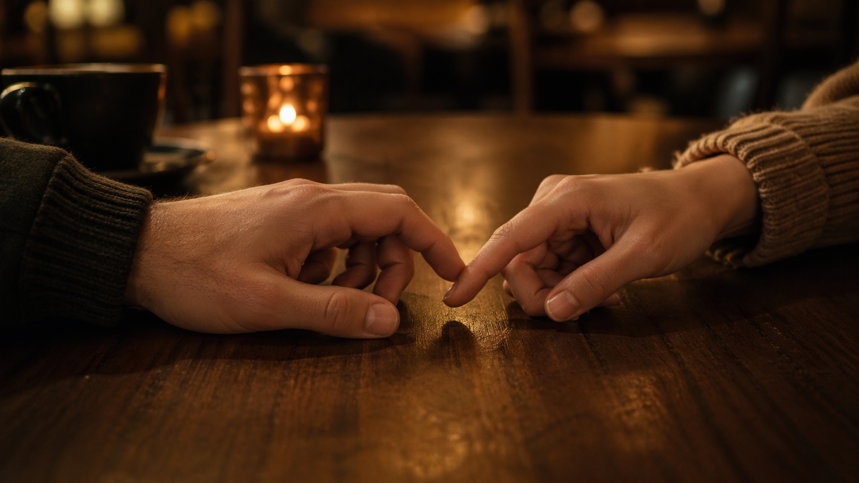 Deux amis complices sur un banc, la tendresse glisse vers l'amour