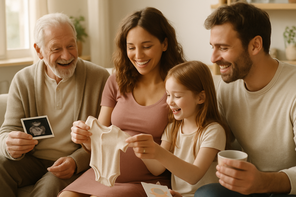 Annonce originale de grossesse personnalisée pour chaque membre de la famille