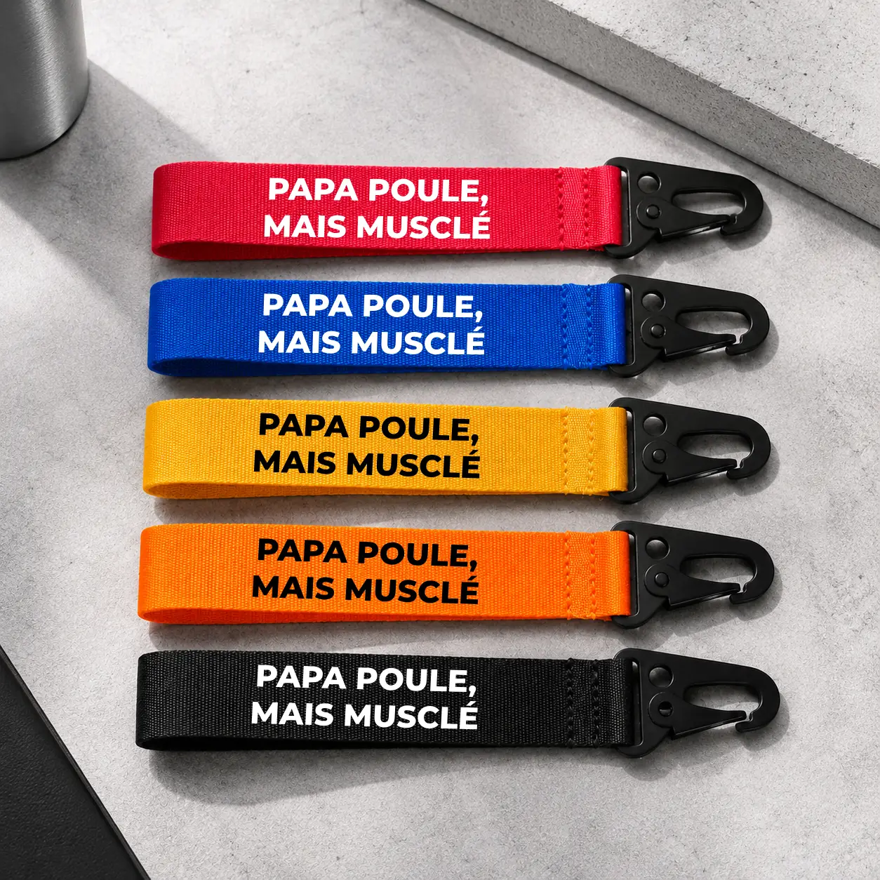 Porte-clé Papa poule, mais musclé