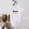 Body Cousin Crew body bébé blanc, cadeau naissance cousinade