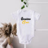 Body Cousine Crew body bébé blanc, cadeau naissance cousinade