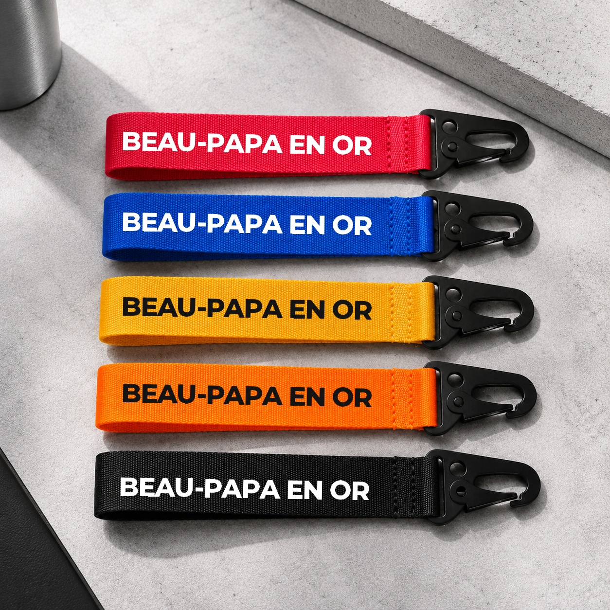Porte-clé Beau-Papa en or