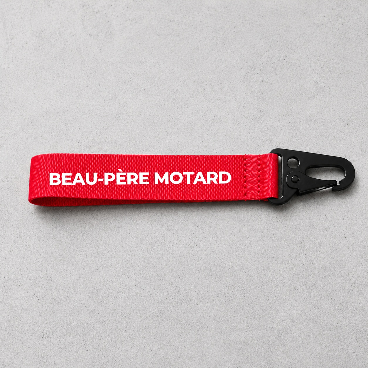 Porte-clé Beau-Père Motard rouge