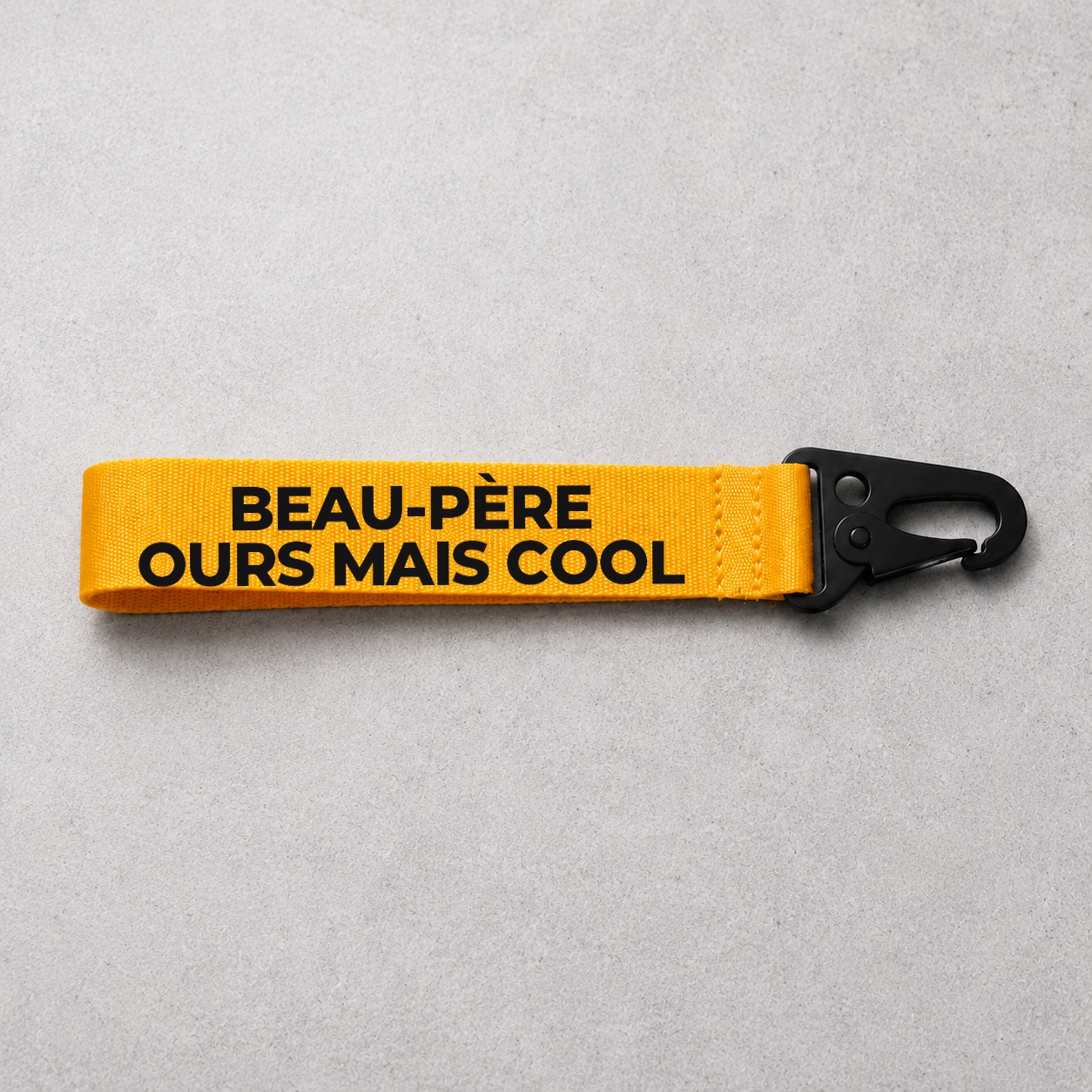 Porte-clé Beau-Père Ours mais cool jaune