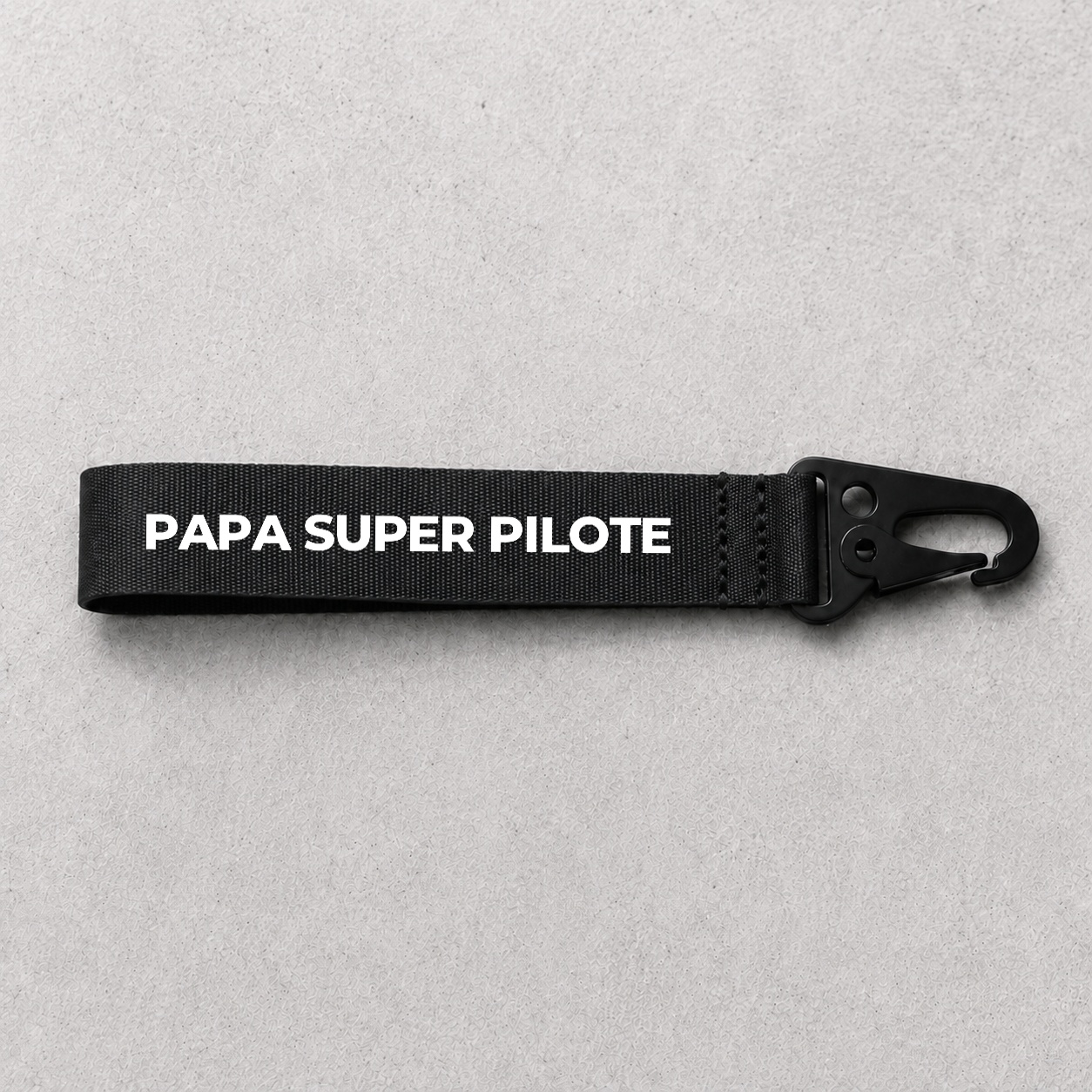 Porte-clé Papa super pilote noir