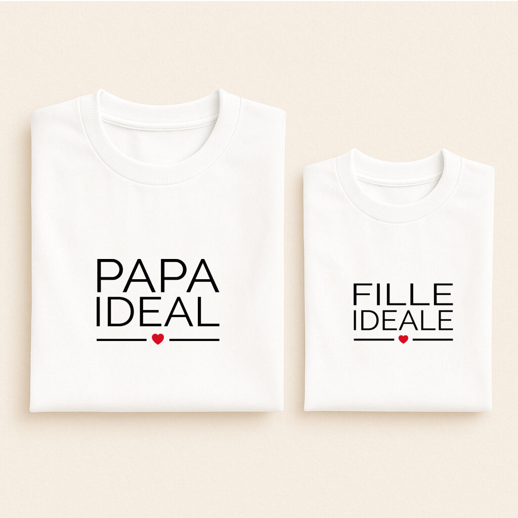t shirt assorti ideal papa fille blanc 07