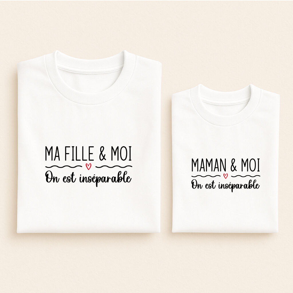 t shirt assorti inseparable fille maman blanc 08