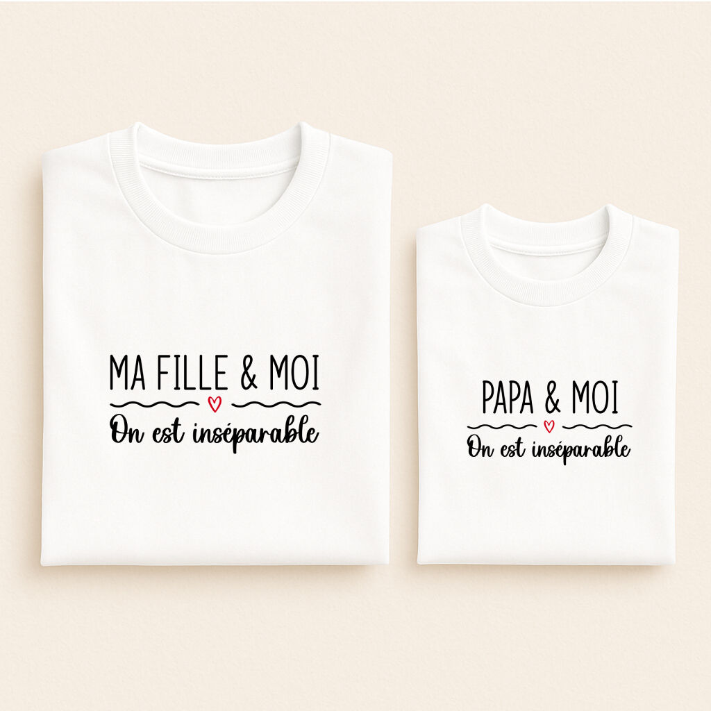 t shirt assorti inseparable fille papa blanc 07