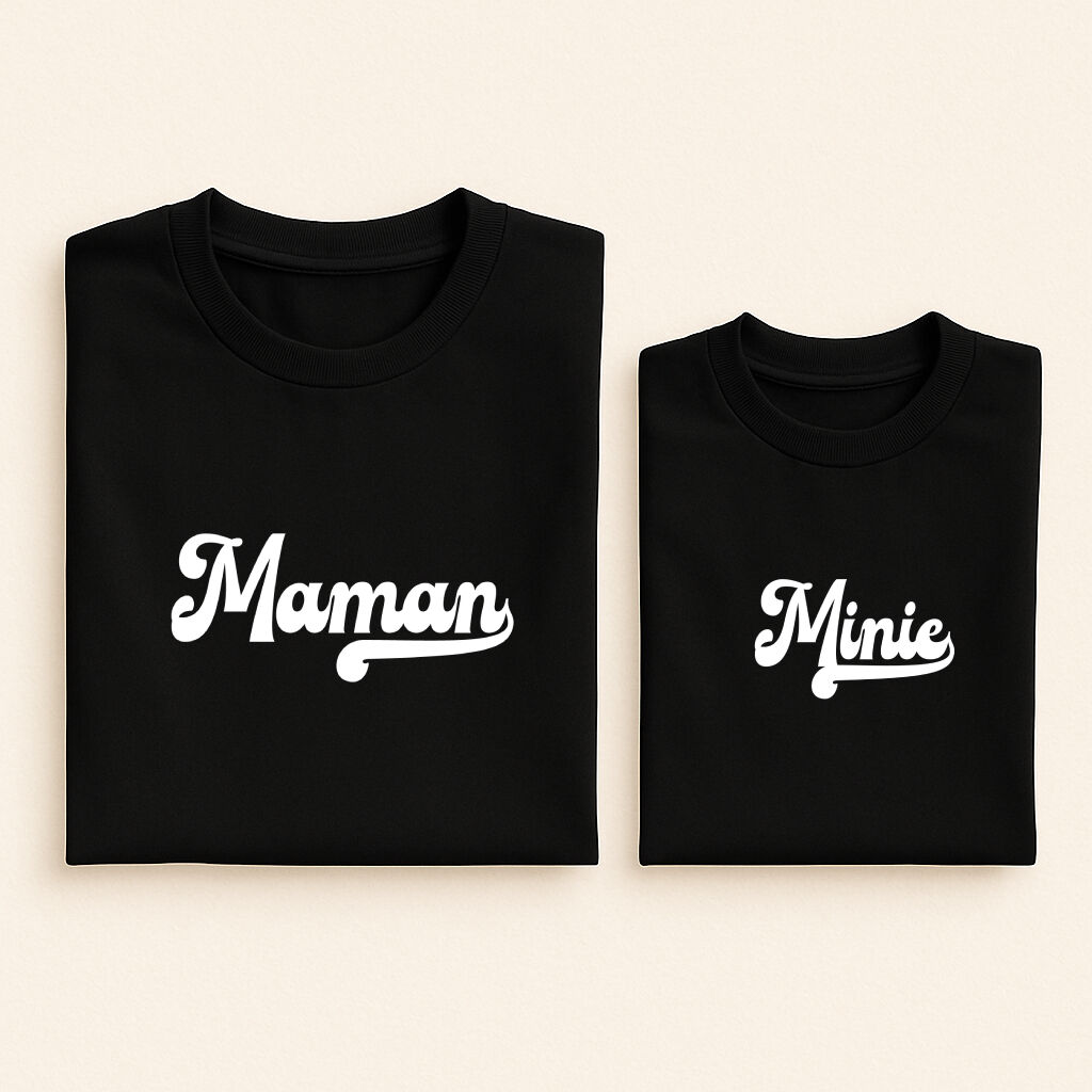 t shirt assorti mini retro maman minie noir blanc 07