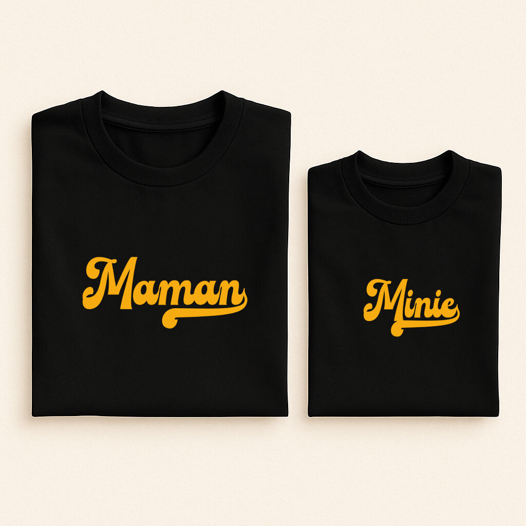 t shirt assorti mini retro maman minie noir or 14
