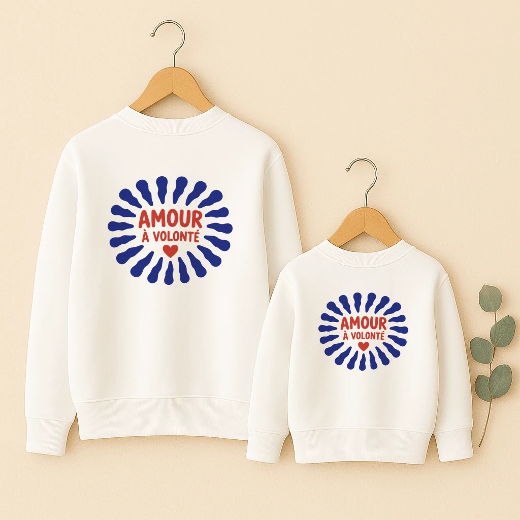 Sweats famille Amour à volonté ensemble dos