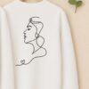 Sweat Couple - Art Visage Femme blanc