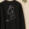 Sweat Couple - Art Visage Femme noir