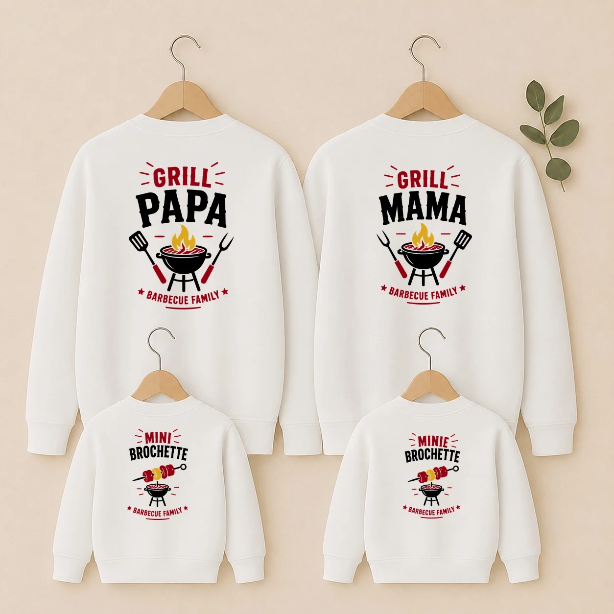 Ensemble sweats famille Barbecue Family motif dos