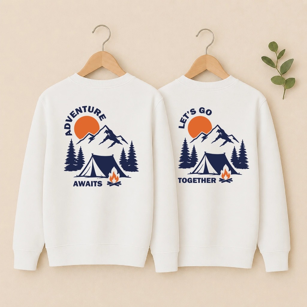 Duo sweats Bivouac Montagne blanc dos