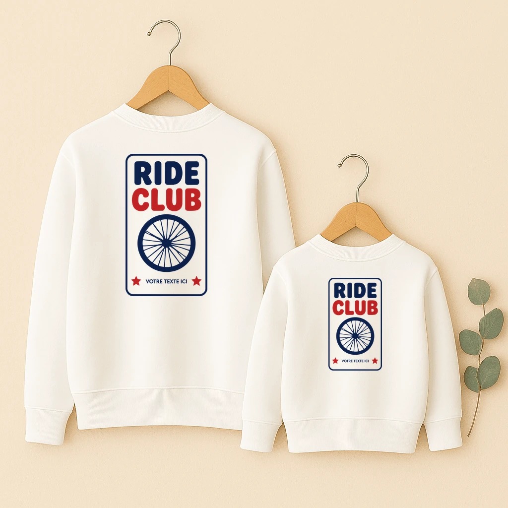Sweats famille Cyclistes Ride Club ensemble dos