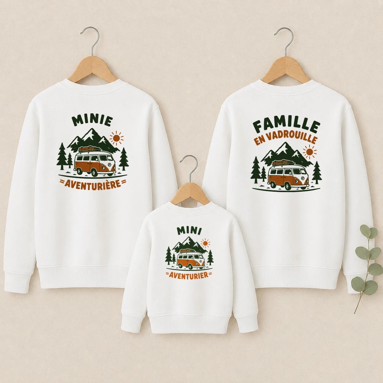 Famille en vadrouille sweats famille ensemble dos