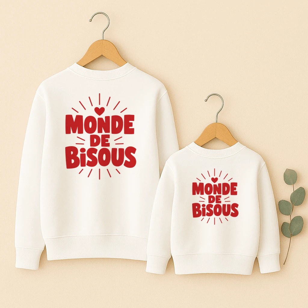 Monde de bisous sweats ensemble dos