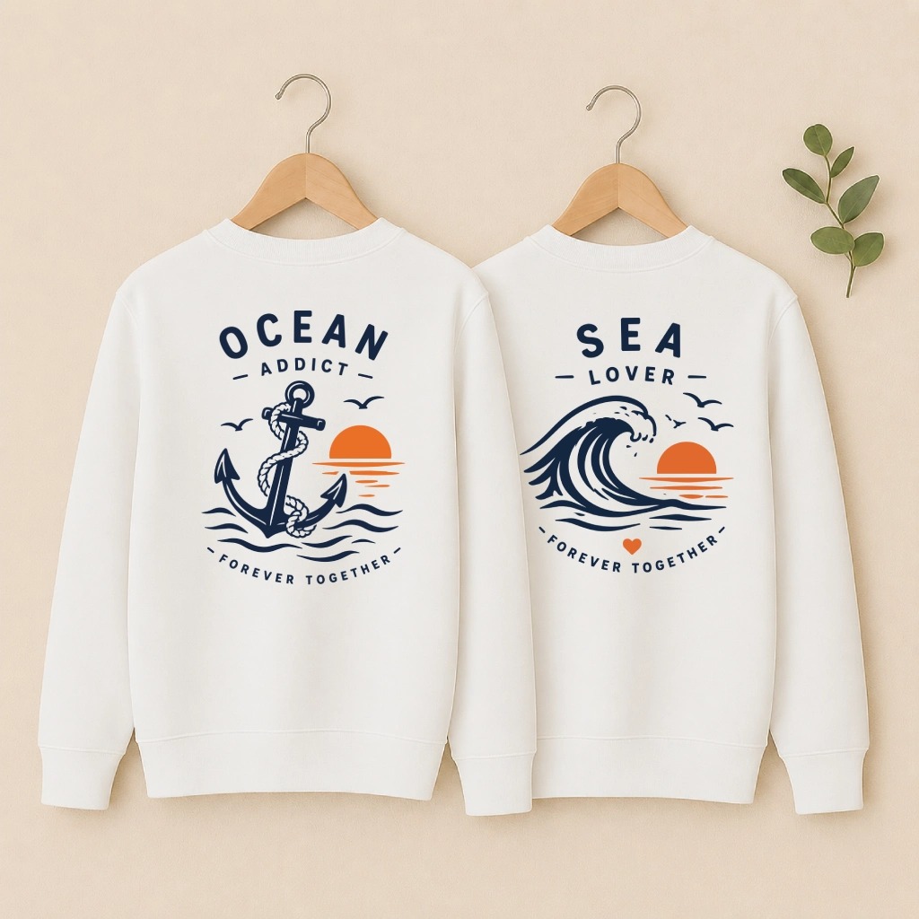 Sweat Couple - Ocean Addict Sea Lover duo dos