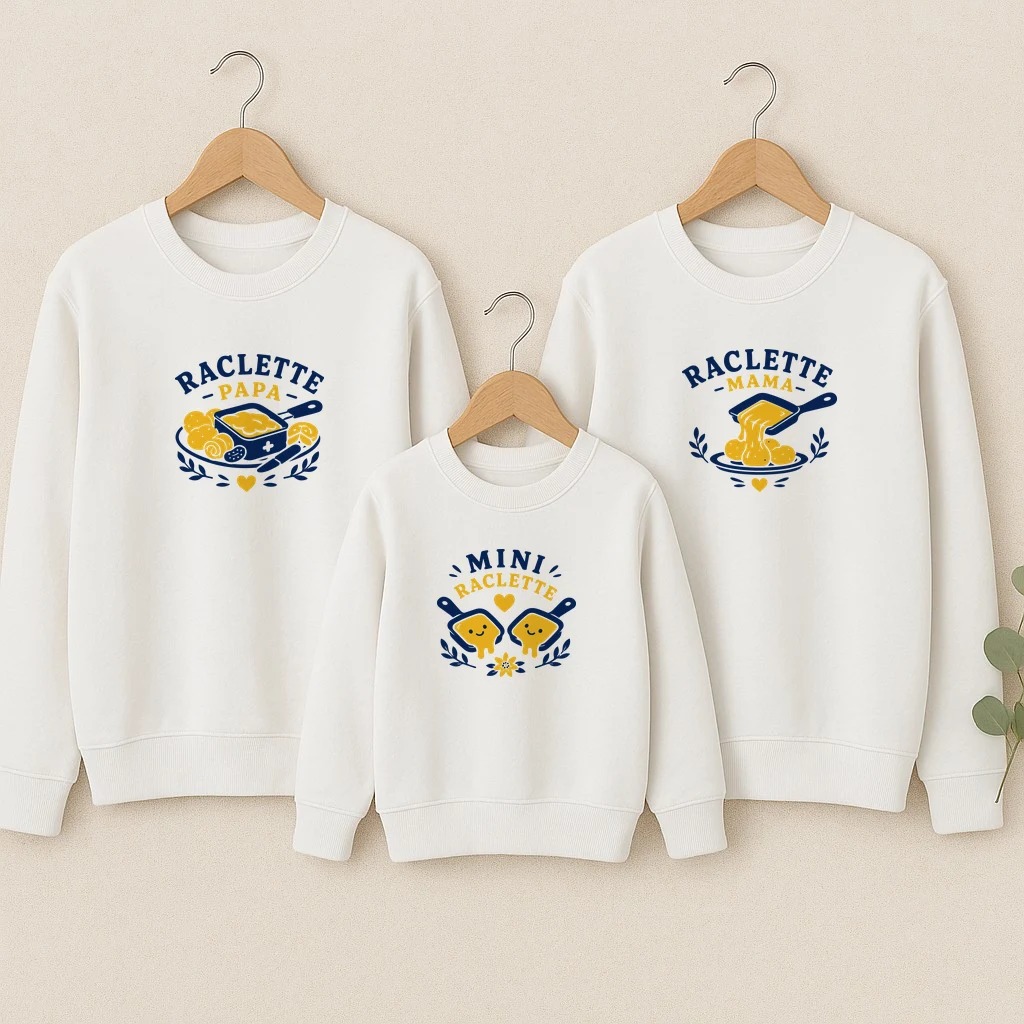 Raclette Lovers sweats ensemble face